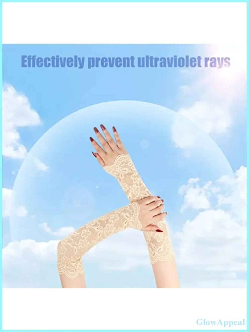 Elegant Lace Arm Sleeves Elbow Length Women's Gloves